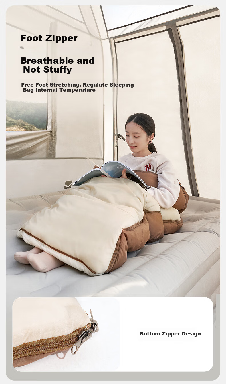 MOBIGARDEN Xiangyun Sleeping Bag 1.4 Outdoor Camping Connectable Single Warm Envelope Sleeping Bag NX25662007 Pine Green 11
