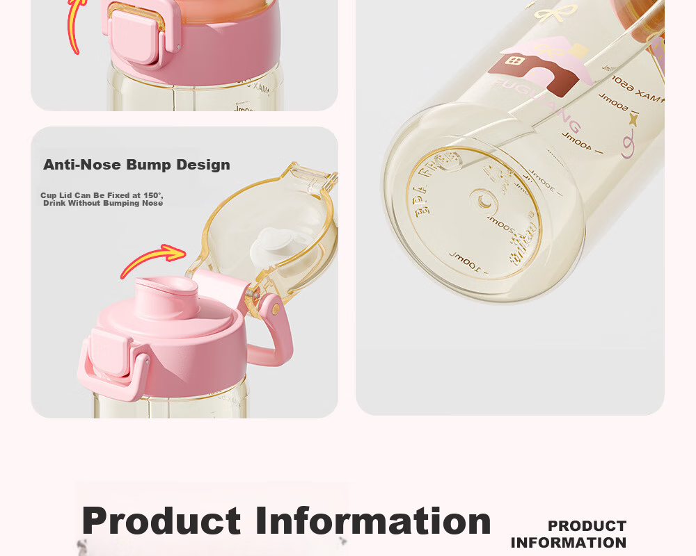 FUGUANG Children's PPSU Dual-Use Straw Cup Student School Water Bottle for Boys and Girls Pregnant Women High-Temperature Resistant Plastic Cup 22