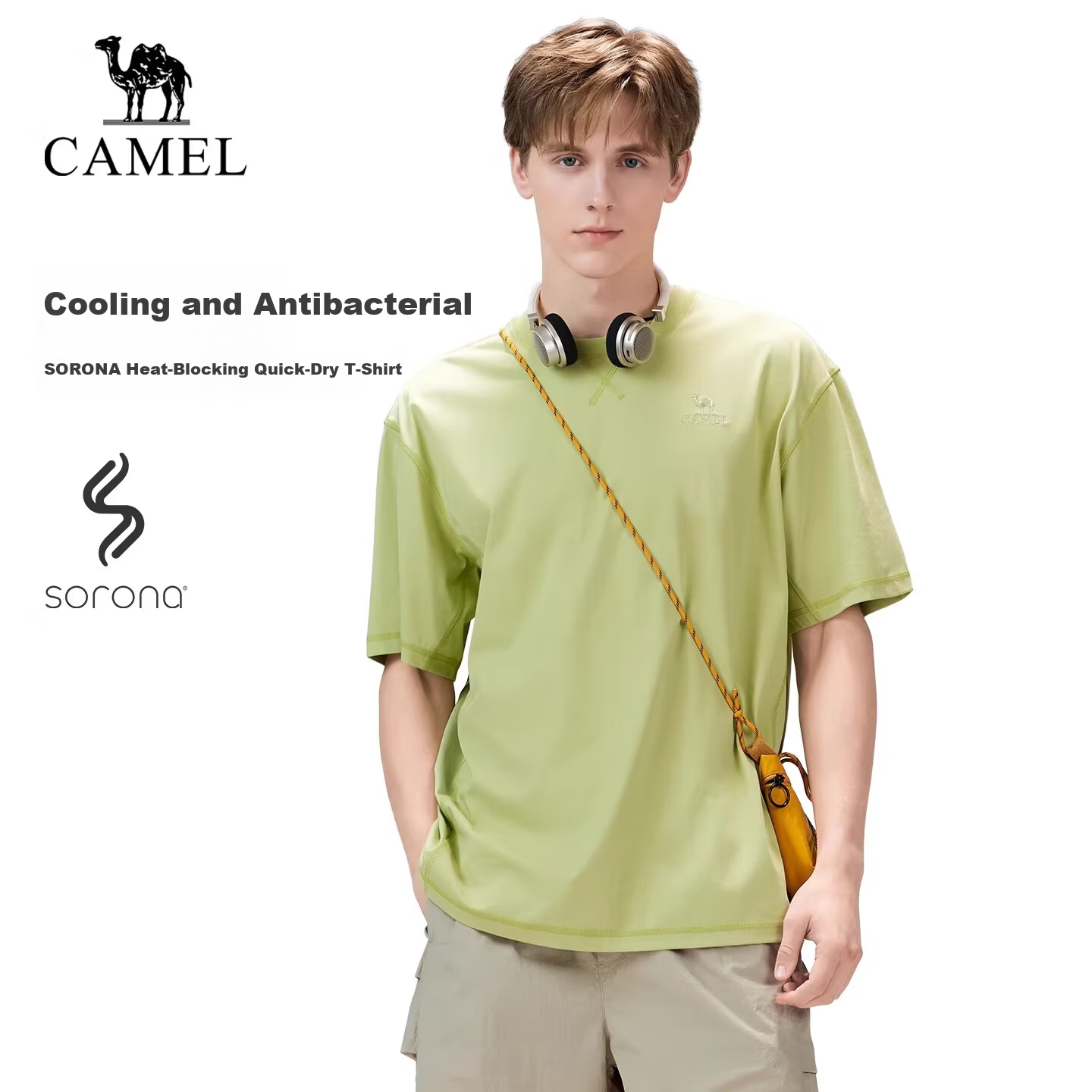 CAMEL Outdoor Quick-Dry T-Shirt Men Spring Summer 2026 Short Sleeve Breathable Cooling Stretch Hiking Top Women A36BK08037