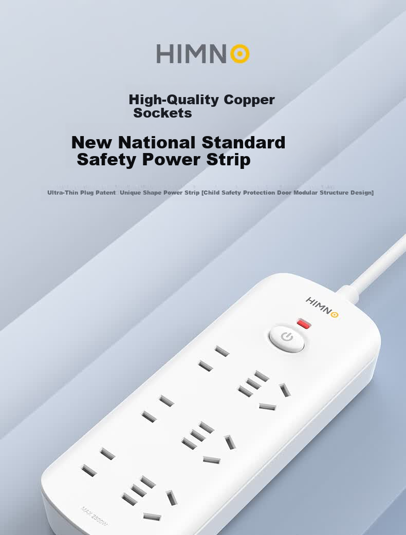 Ximino Power Strip Socket Panel Multi-Hole Household Dormitory Extension Cord with Master Switch 8 Outlets 1.8m PS205 1