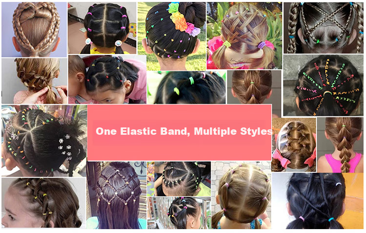 Jing Xiaodi Approximately 500 Thickened and Reinforced Disposable Elastic Hair Ties High Elasticity Hair Bands Children's Black Rubber Bands 14