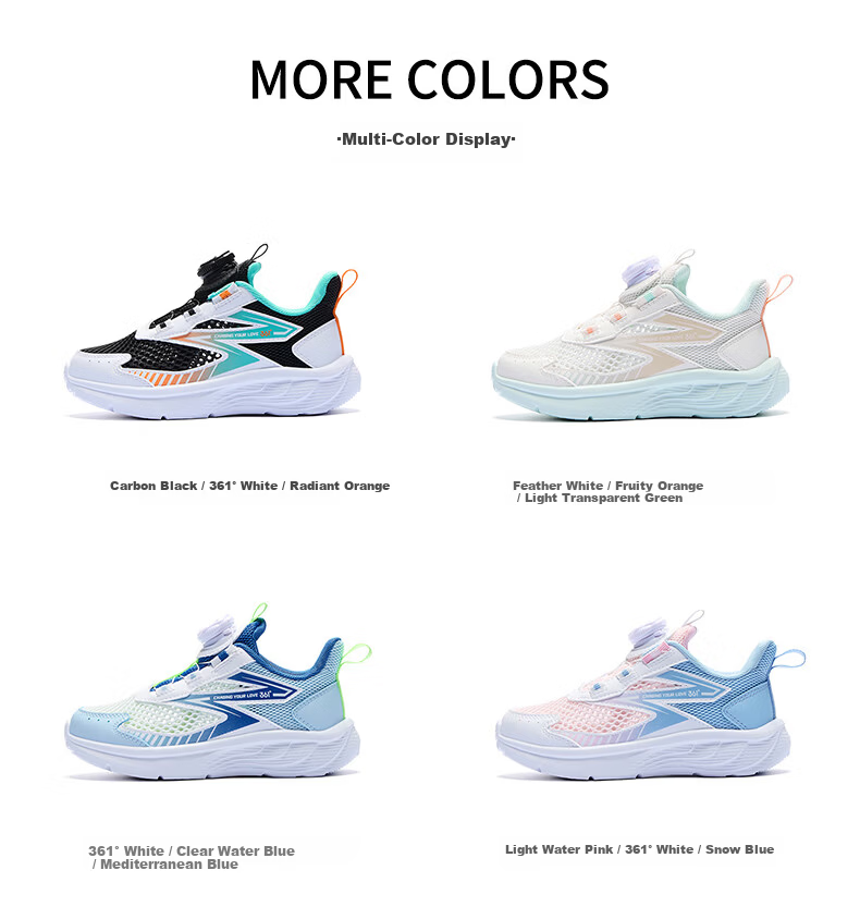 361° Kids Sports Shoes 26 Summer Boys Girls Breathable Lightweight Cushioned Running Shoes Purple Size 31 36