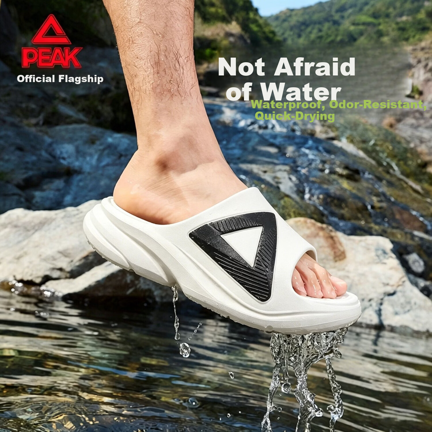 PEAK Taiji Post-Match Recovery Soothing Slippers Summer Men's Breathable Sports Sandals Thick Sole Wear-Resistant Cool Slippers ET262087L