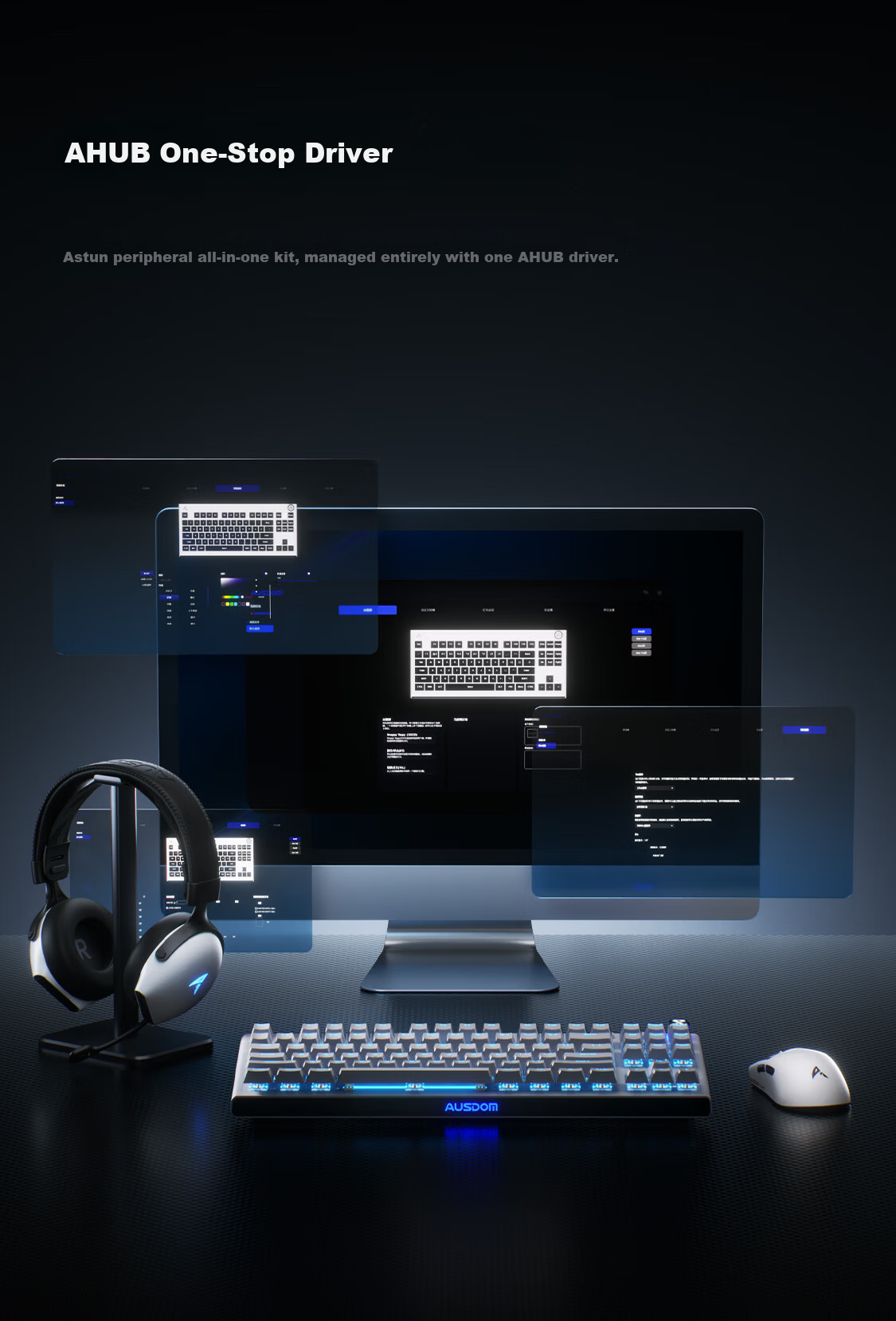 AUSDOM A87pro Wireless Mechanical Keyboard Dual 8K Low Latency Metal Knob Gaming Tri-Mode Semi-Aluminum Floating Structure RGB Lighting 87 Keys TTC Brother V2 Switches - Gray 11