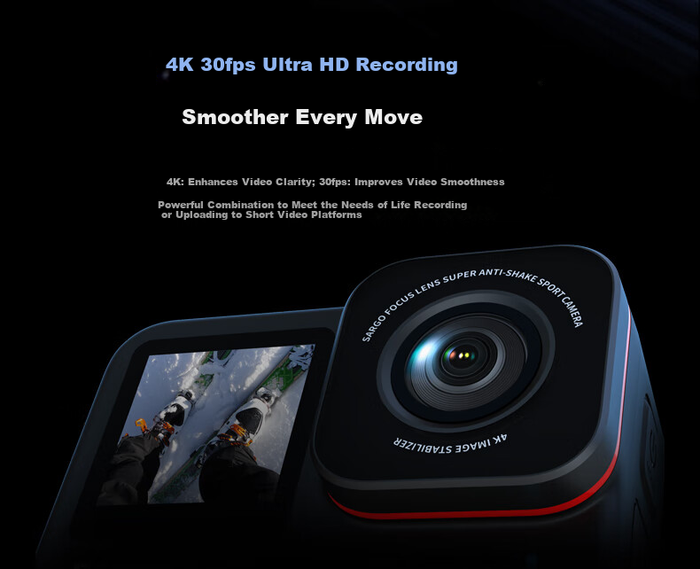 SANDOG A7 Sports Camera 4K HD Motorcycle Dash Cam Bicycle Helmet Vlog Riding Fishing Waterproof Outdoor Mini Camera 64G 4