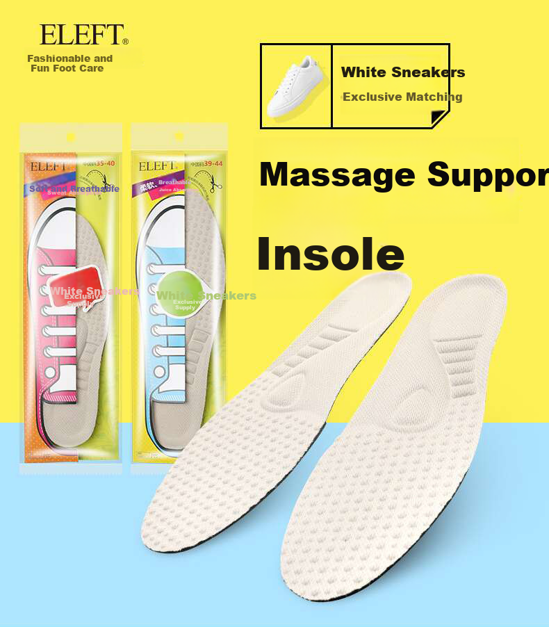Eleft Ultra-Thin Odor-Resistant Breathable Insoles for Sneakers, Sweat-Absorbing Shock-Absorbing, Men's Size 39-44, Single Pair 1