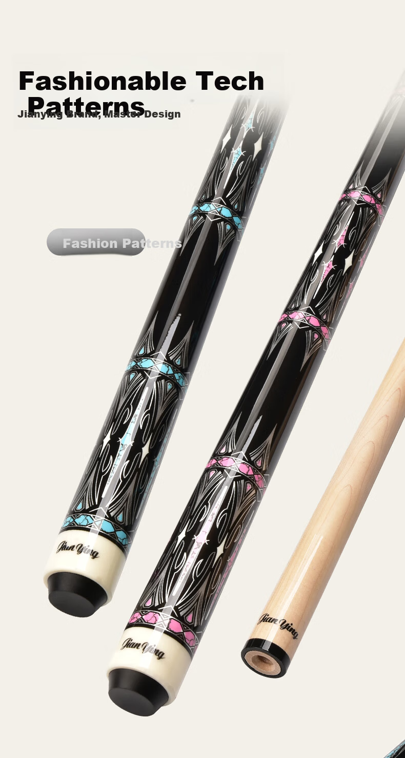 Jianying Billiard Cue American Large Head Cue Nine-Ball Cue Black Eight Chinese Eight 8-Ball Beginner Pool Cue Set PB40 Blue 9