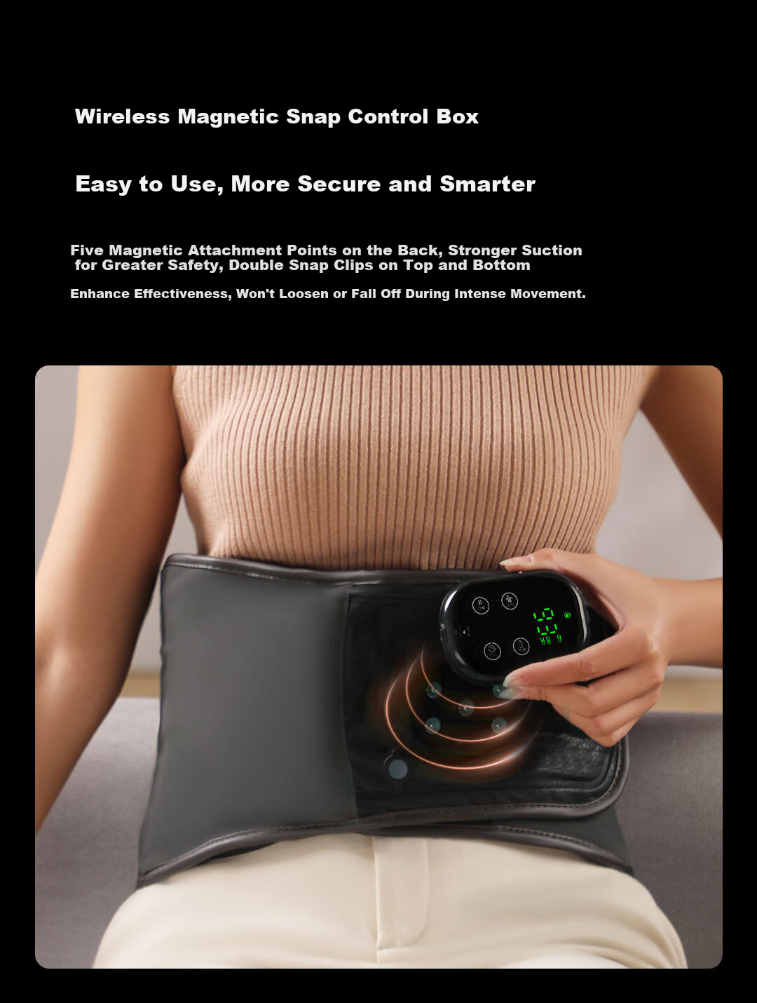 CoolRelax Waist Support Massager HA60 Heat Therapy Massage Device Smart Lumbar Belt Electric Heating Warm Waist Lumbar Spine Muscle Strain Relief Waist Stretching Birthday Gift for Parents New Year Gi 11