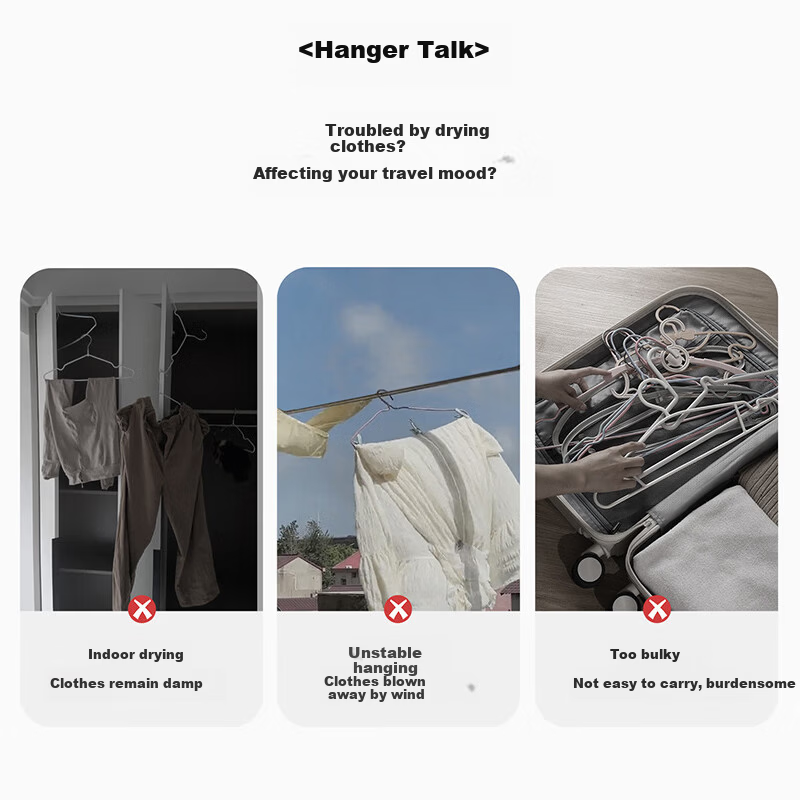 40,000km Travel Portable Clothes Drying Rack Telescopic Hanging Rack for Hotel Indoor Balcony No Drilling Clothes Rod