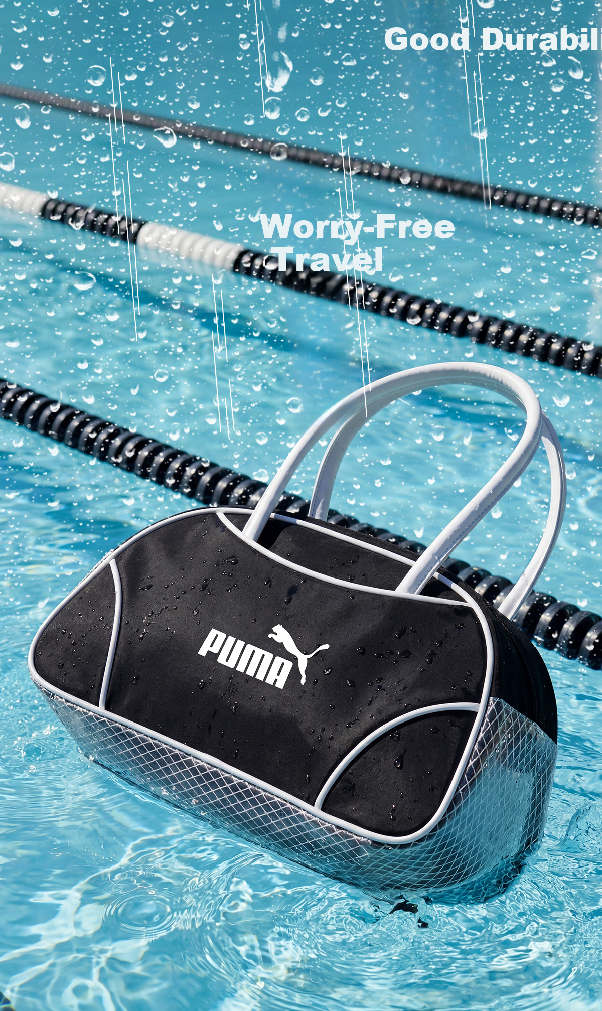 PUMA Large Capacity Swim Tote Bag with Wet and Dry Separation, Lightweight Sports Yoga Fitness Travel Bag, Premium Quality 6