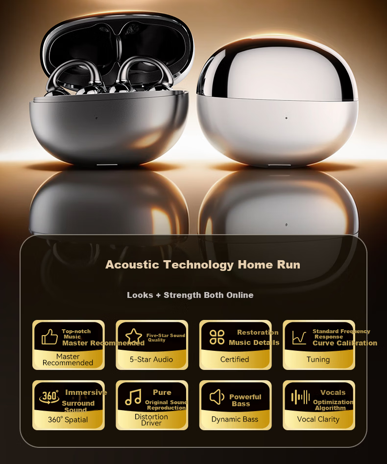 Zhiguozhe [2026 Latest Model | Berlin Sound] Bluetooth Clip-On Earphones Long Battery Life Wireless Sports Non-Bone Conduction Ear-Friendly Pain-Free Long-Lasting Wear 12
