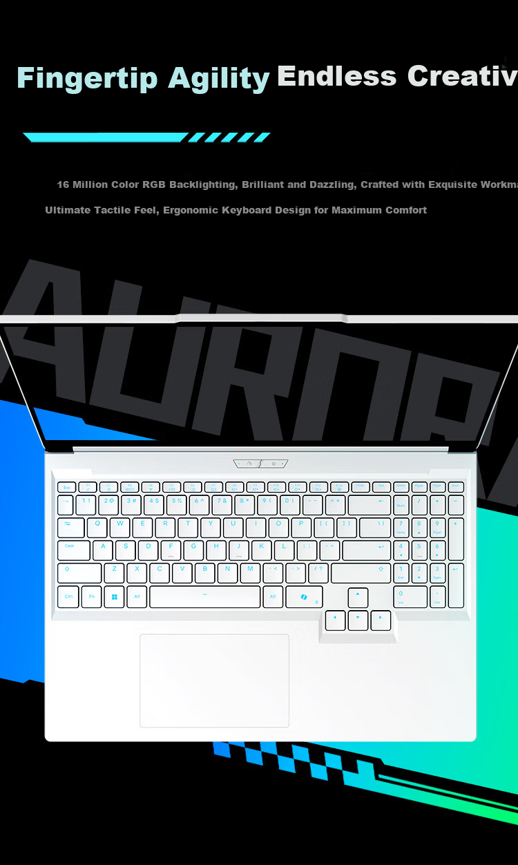 MECHREVO Aurora X Trend Edition Gaming Laptop (Intel Core C7-245HX, 16GB RAM, 1TB SSD, RTX 5070, 2.5K Display, 300Hz, White) 8