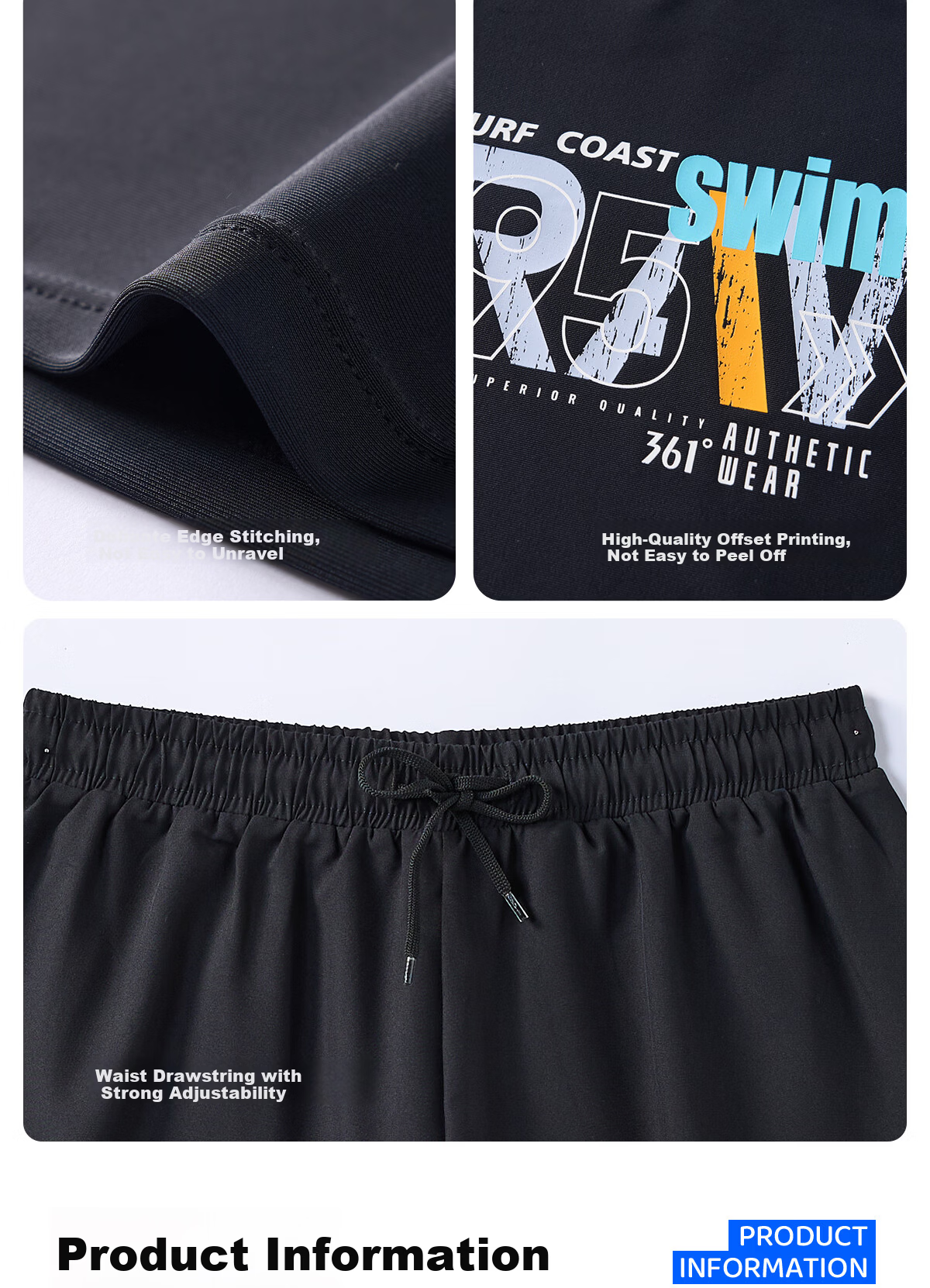 361° Youth Boys' Swimwear Set for Ages 12-18, Large Size Boys' Two-Piece Swimming Trunks for Middle School Students, Hot Spring Swimwear 9
