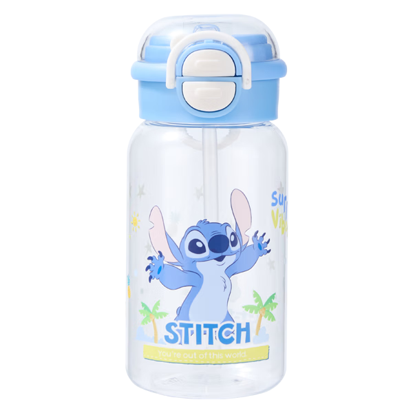 Disney Kids Plastic Water Bottle with Straw, Portable Sports Cup, Large Capacity, Suitable for Ages 6-12, School Use, Birthday Gift