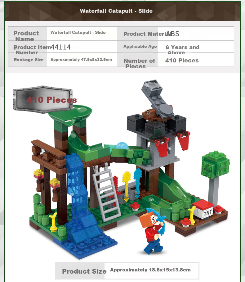QiJi My World Building Blocks Children's Assembly Toy Village Puzzle Model Boys Girls New Year Gift Box 15