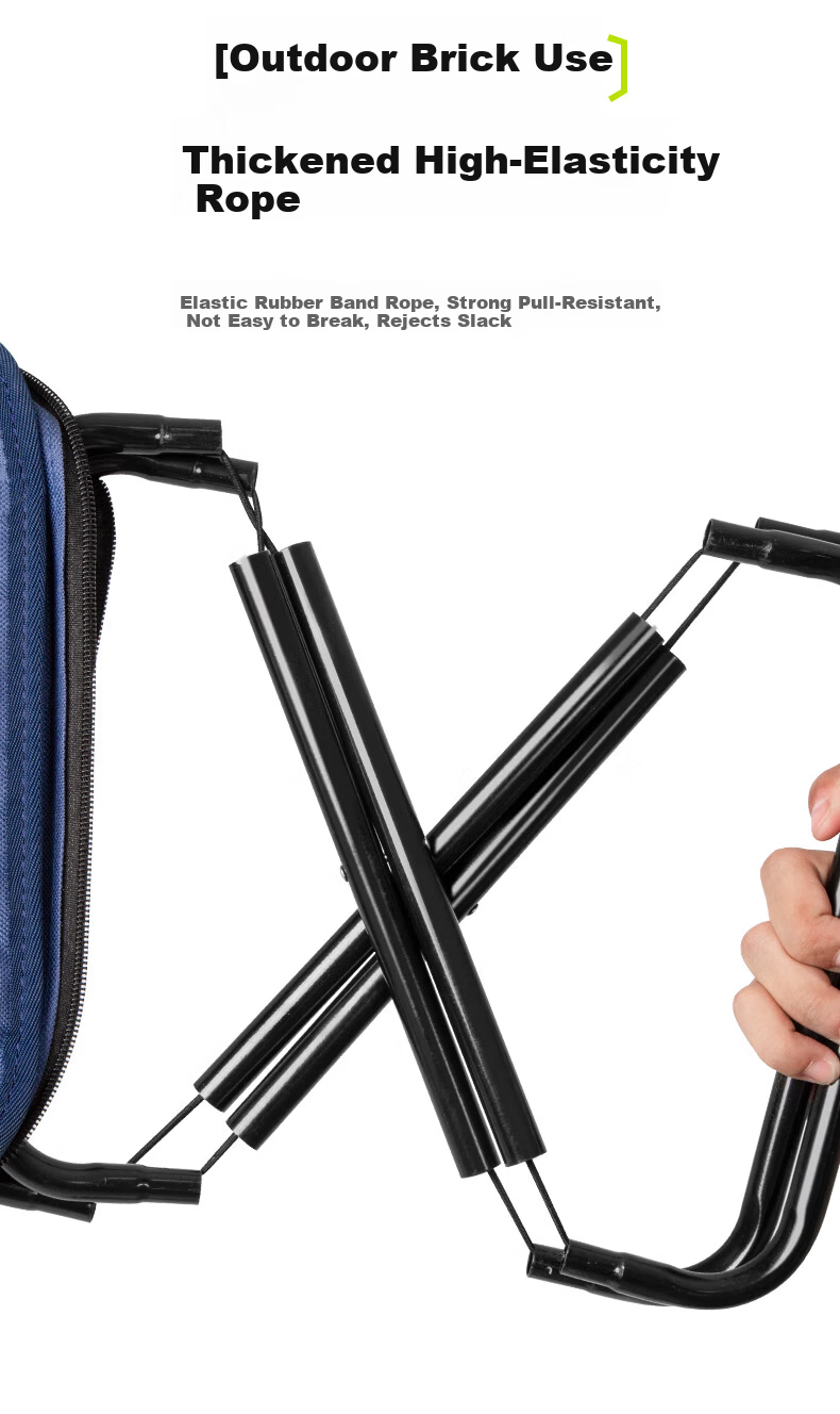 Grsaed Outdoor Folding Chair Portable Stool Fishing Chair Picnic Travel Camping Foldable Stool Black with Strap Large 8