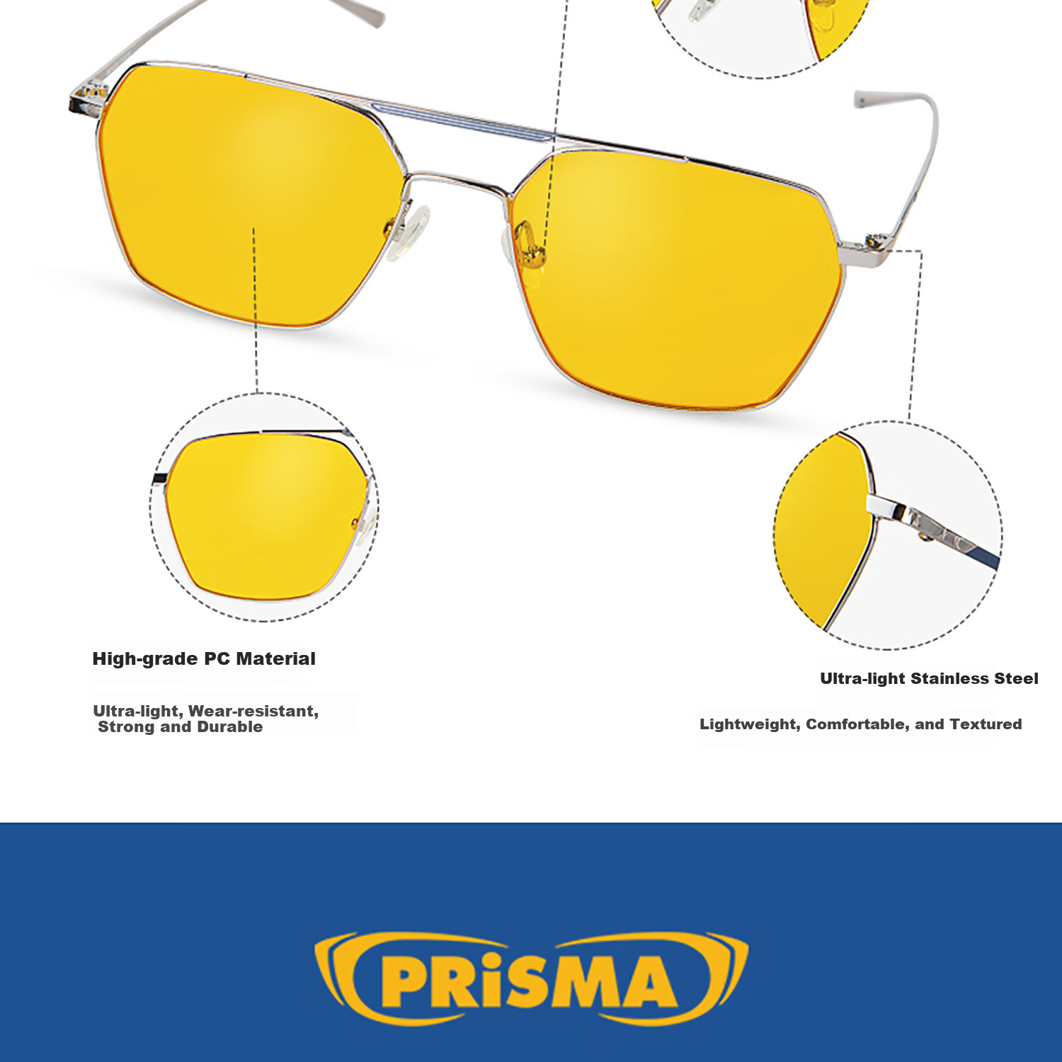 Prisma German Brand Blue Light Blocking Glasses Anti-Fatigue for Phone Computer Office Driving Outdoor Non-Prescription Eyewear BR923D 4