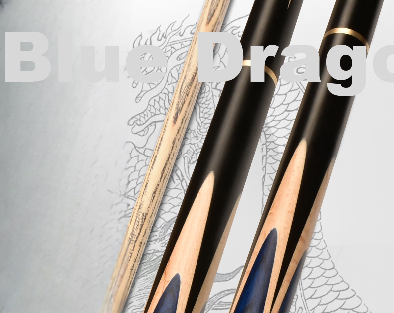 Jianying Billiard Cue Small Tip Chinese Black 8 Eight-Ball English Snooker White Waxwood Split Universal Pool Cue Blue Dragon 2