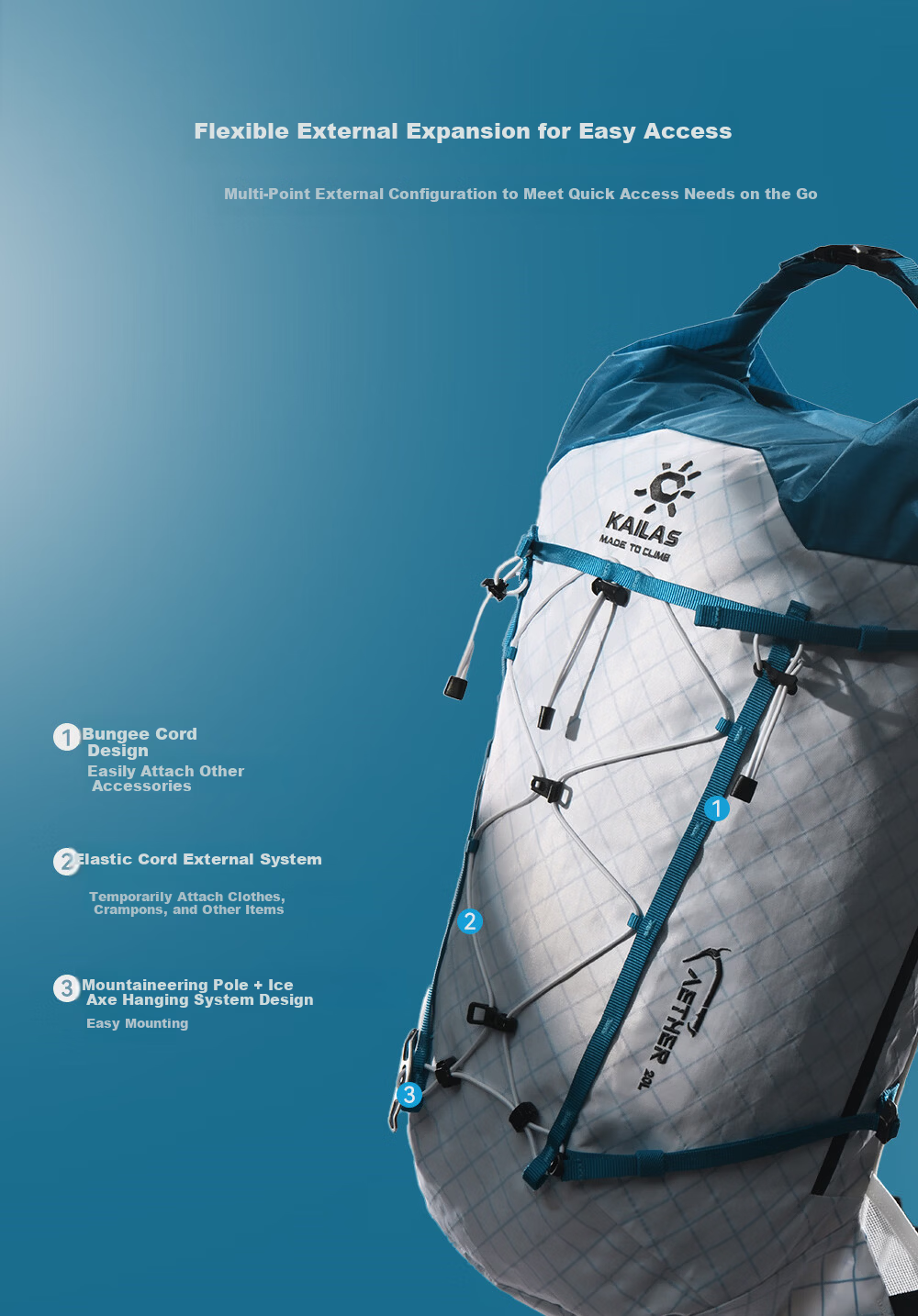 KAILAS Kailas Sky Dome II 20L Mountaineering Summit Backpack Outdoor Lightweight Durable Water-Resistant Hiking Climbing Backpack 6