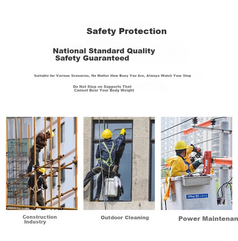 SHOUDUN European Style Safety Belt Fall Protection Harness Electrician Waist Belt Construction Wear-Resistant Outdoor Buffer Safety Rope European Full Body Single Small Hook 2 Meters 3