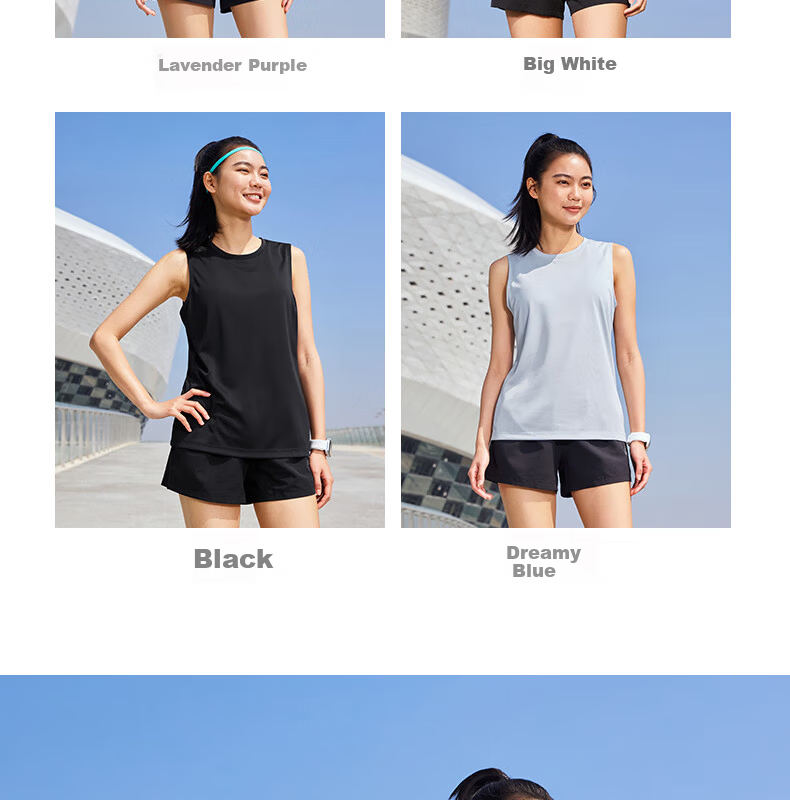 PEAK Women's Summer Sports Set Quick-Dry Breathable Sleeveless Vest and Shorts Badminton Running Fitness Two-Piece DF152038 27