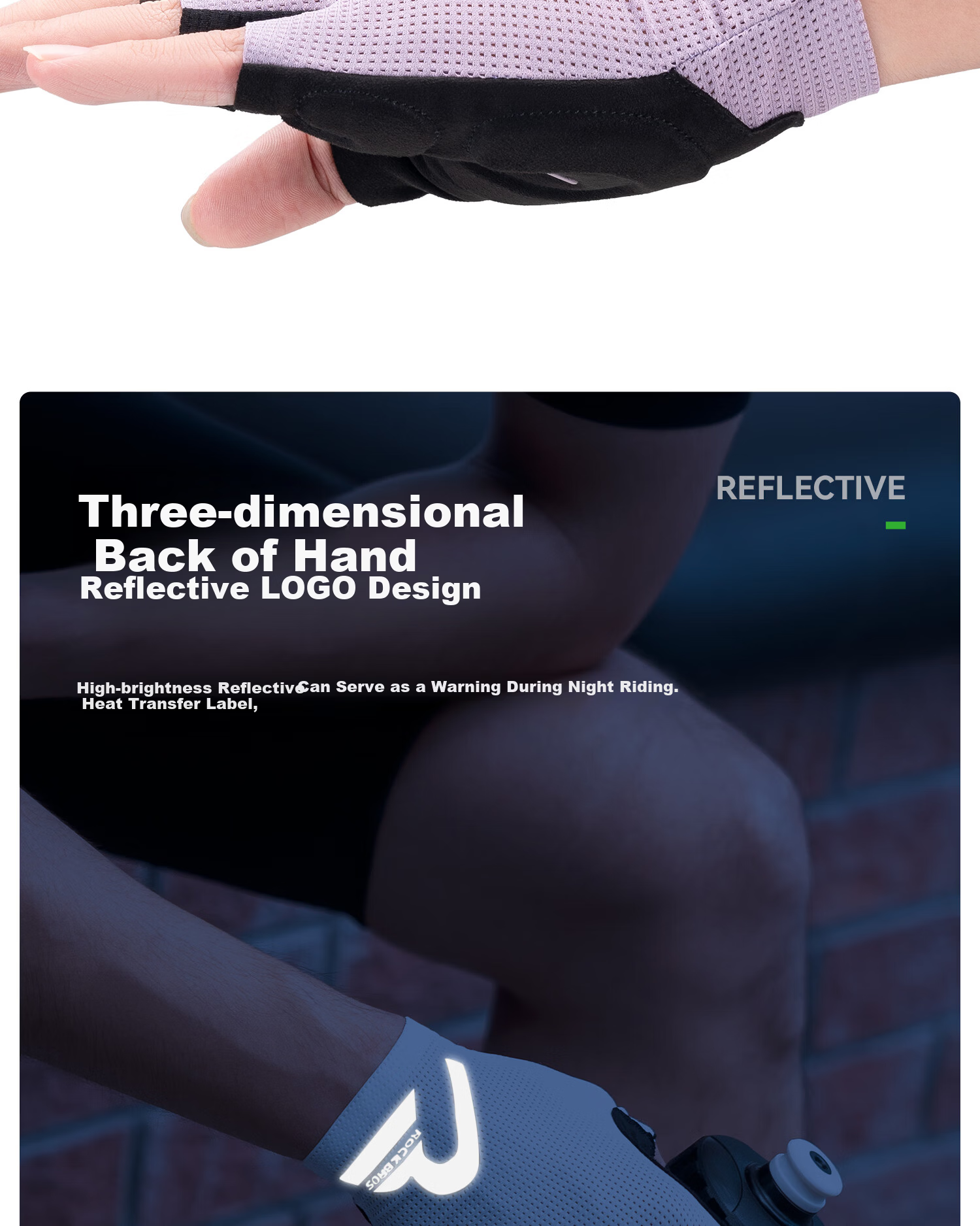 RockBros Half-Finger Cycling Gloves Summer Men Women Mountain Road Bike Short Finger Shockproof Black 10