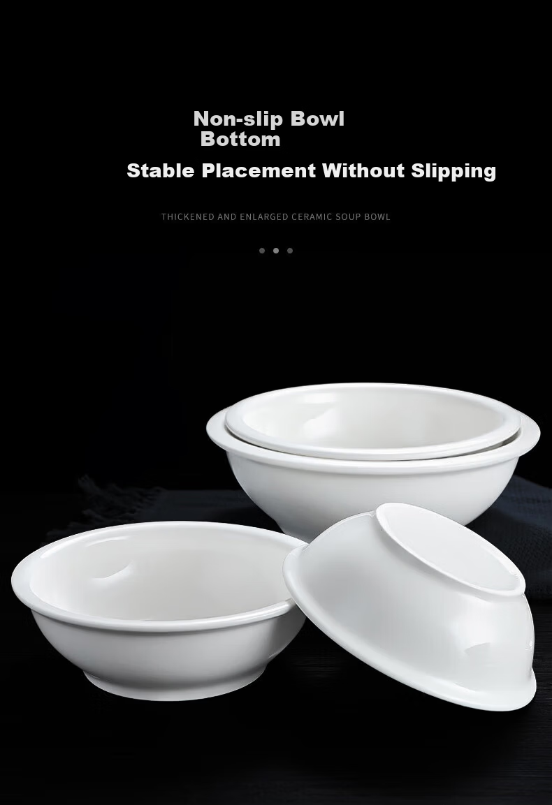 Danshi Zhiyuan Ceramic Soup Bowl White Porcelain Soup Bowl Large Soup Bowl 11 Inch Jingcang 7
