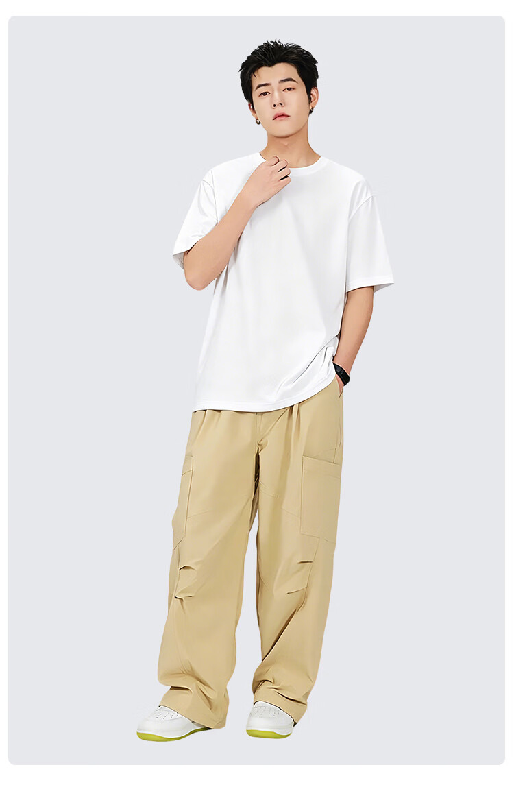 Herbal Original Color Short Sleeve T-Shirt Men 100% Cotton 10A Antibacterial Summer Breathable Casual Sports Crew Neck White Base Shirt 12