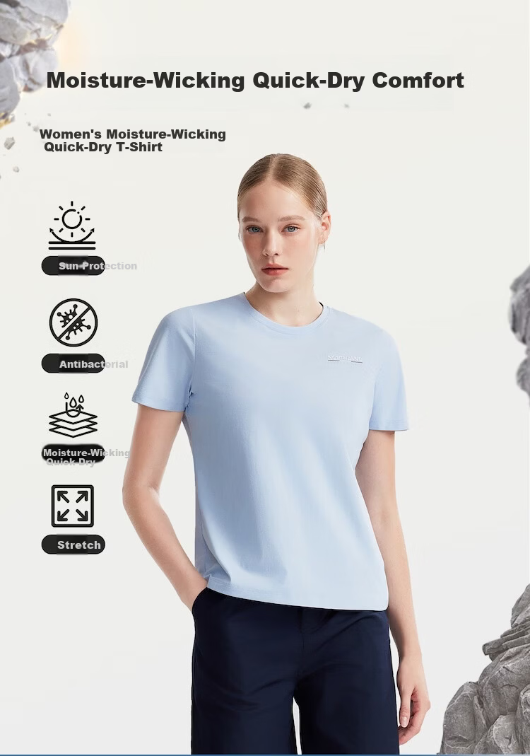 NORTHLAND Women's Quick-Dry T-Shirt 2026 New Outdoor Sun Protection Antibacterial Skin-Friendly Crew Neck Short Sleeve Tee 1