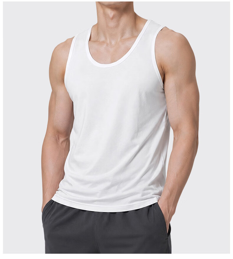 Xunmianren Modal Cotton Men's Sports Vest Gym Sleeveless T-Shirt Tank Top Spring Summer Quick-Dry Breathable Racerback Sweatshirt Vest 21