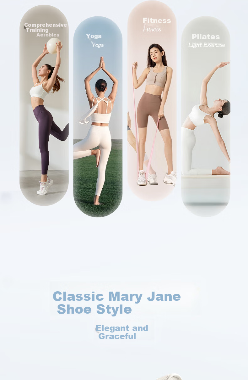361° Women's Sports Sandals Summer New Ballet Soft Elastic Mary Jane Shoes 682626771-2 6