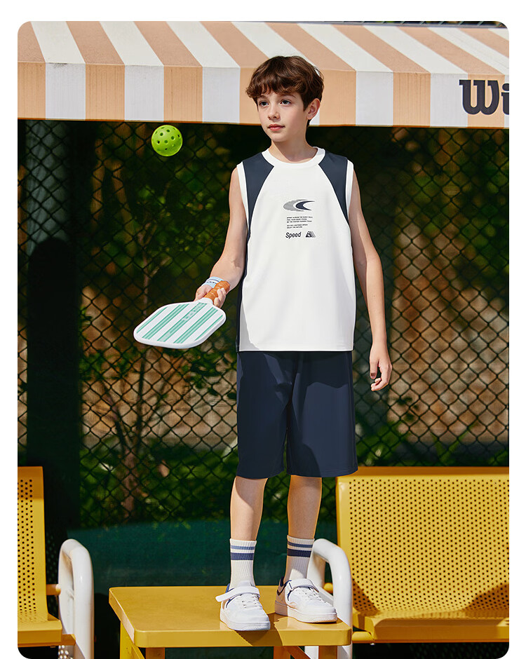 Balabala Boys Vest Set Kids Two-Piece 2026 New Summer Cool Sun Protection Moisture-Wicking Quick-Dry Trendy 39