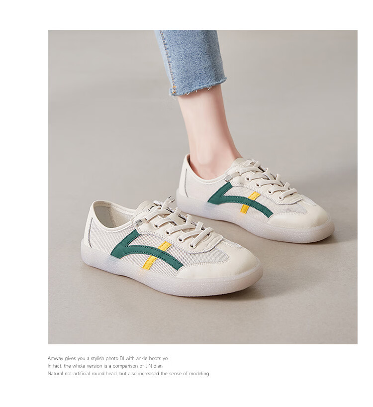 ZHR Women's Shoes, Summer New Style Mesh Breathable White Sneakers, Genuine Leather Training Sports Shoes for Women, A67E White Blue Size 37 27