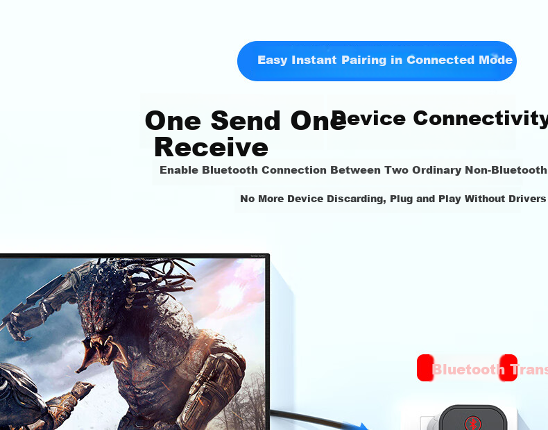 BIAZE Bluetooth Receiver 6.0 Adapter to USB Drive Speaker AUX for Vintage Amplifier Headphones Lossless Wireless Transmitter for Desktop Laptop TV Audio Module 23