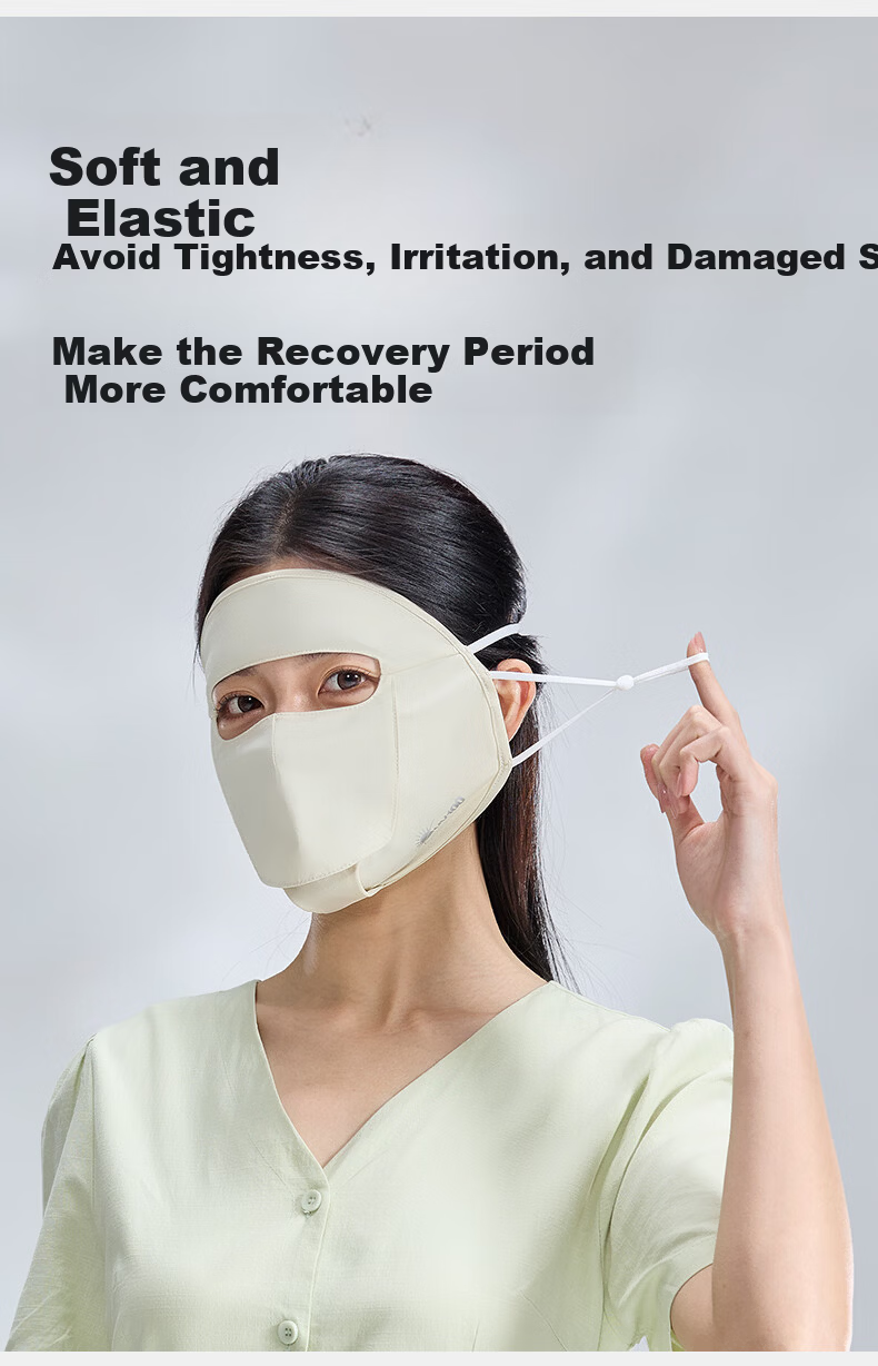 UV100 Taiwan Medical Post-Surgery Sunscreen Face Shield for Women UV Protection Face Bikini with Open Mouth Mask 26534 Dark Night Black 17