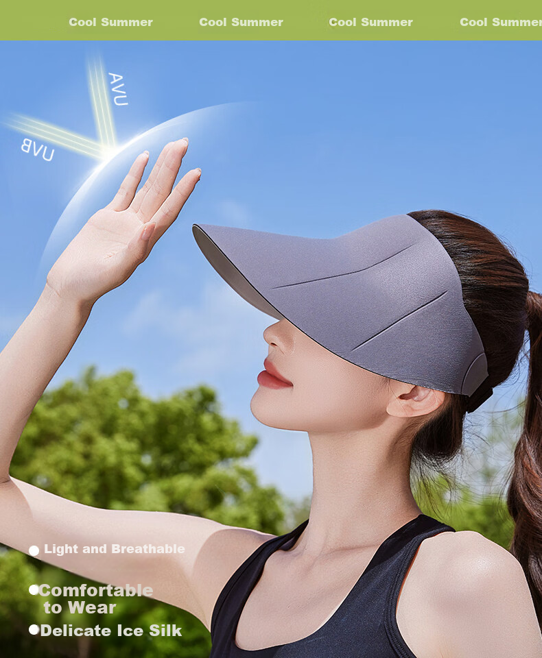 Jingtang Jingpin Seamless Topless Sunshade Hat Women's Summer Large Brim UV Protection Lightweight Foldable Hat 4