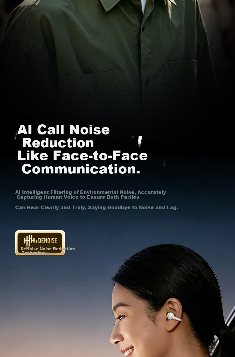 Chengao Open-ear Clip Bluetooth Bone Conduction AI Call Noise-Cancelling Wireless Non-in-ear Sports Running Ear-hook Sweatproof Gaming Phone Universal E15 White 10