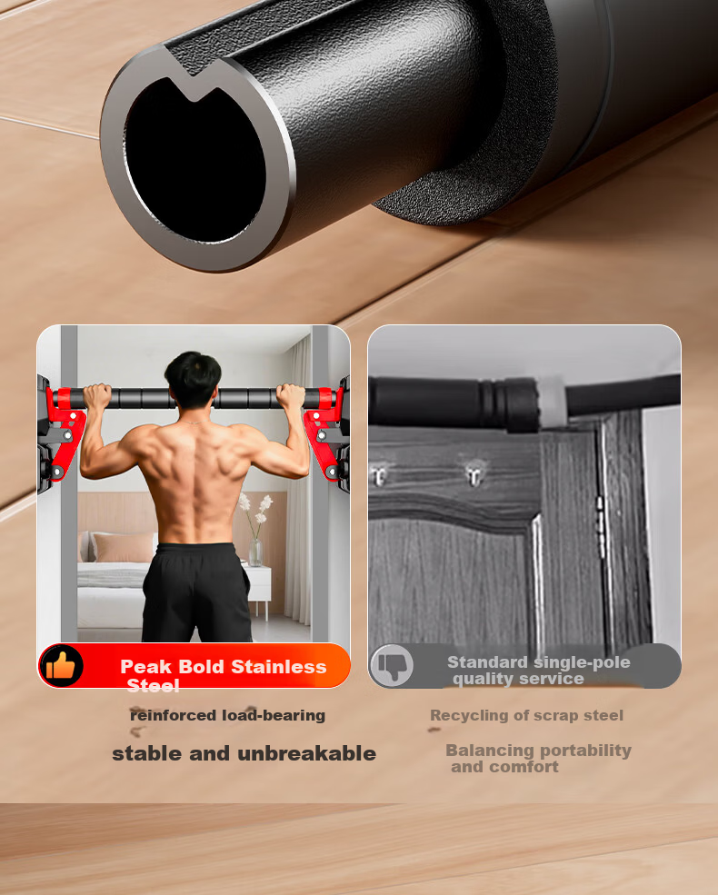 Peak Indoor Pull-Up Bar Home Doorway Fitness Equipment for Children and Adults No Drilling Required Short 14