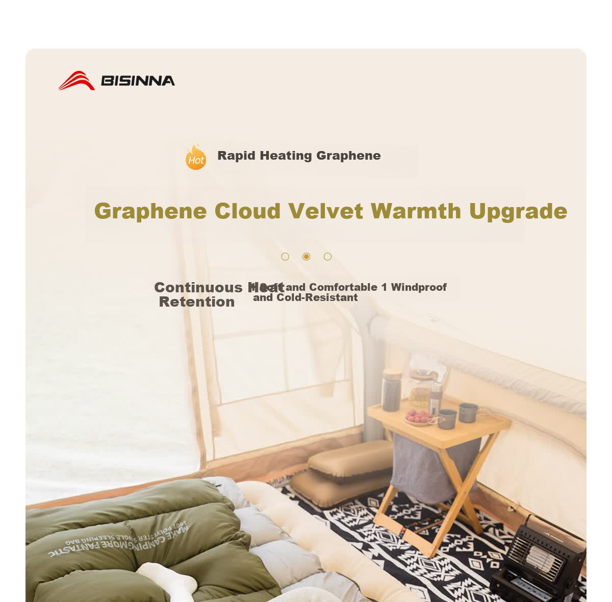 Beishanlang Graphene Sleeping Bag Adult Outdoor Camping Thickened Cold-Resistant 2-in-1 Quilt Detachable 1.8kg Pine Green 1