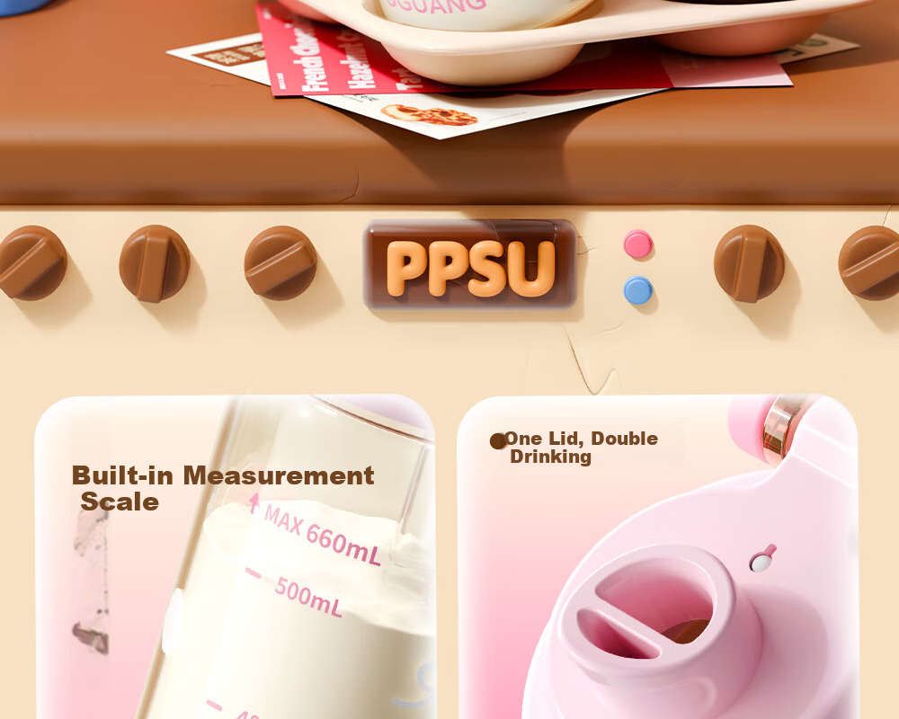 Fuguang Children's Student Plastic Water Bottle PPSU Portable Summer Sports Large Capacity Cup for Pregnant Women and Infants 3