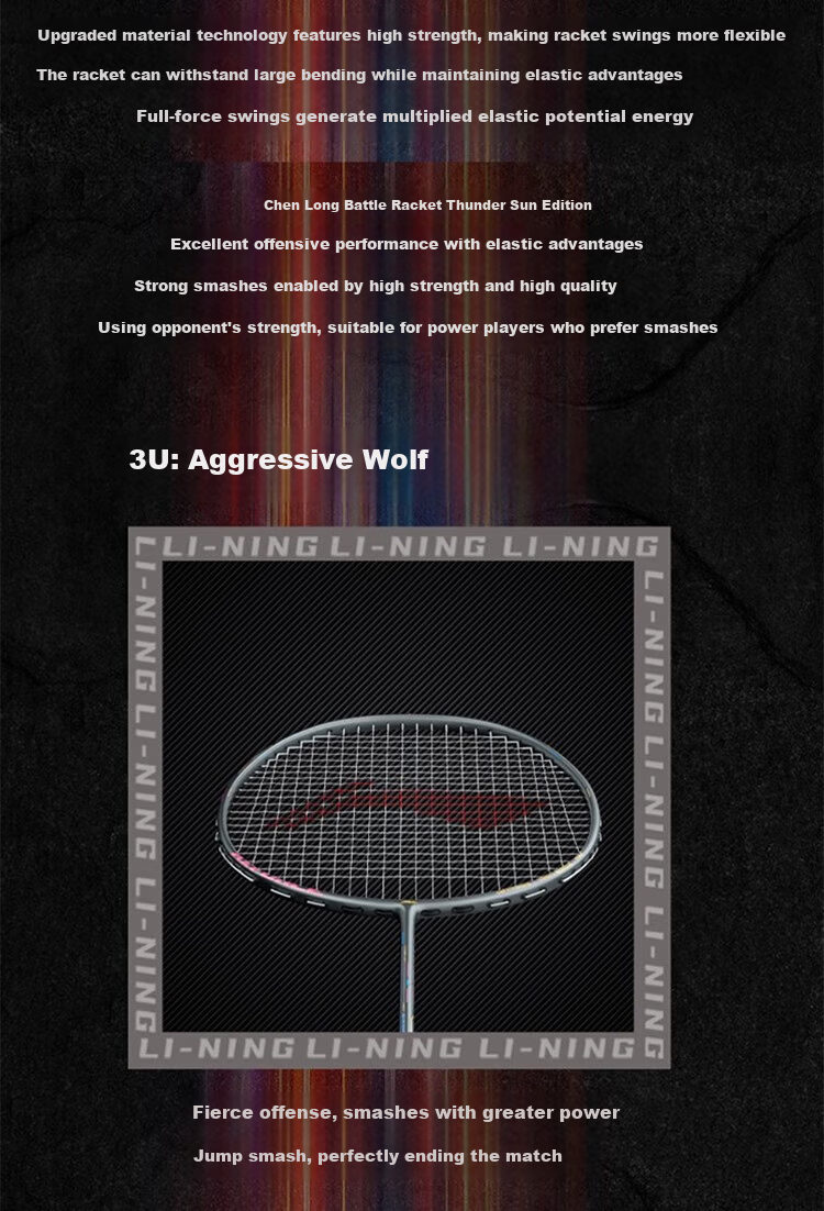 LI-NING Thunder 80 NEW Full Carbon Badminton Racket Chen Long Edition Professional Offensive Model 2