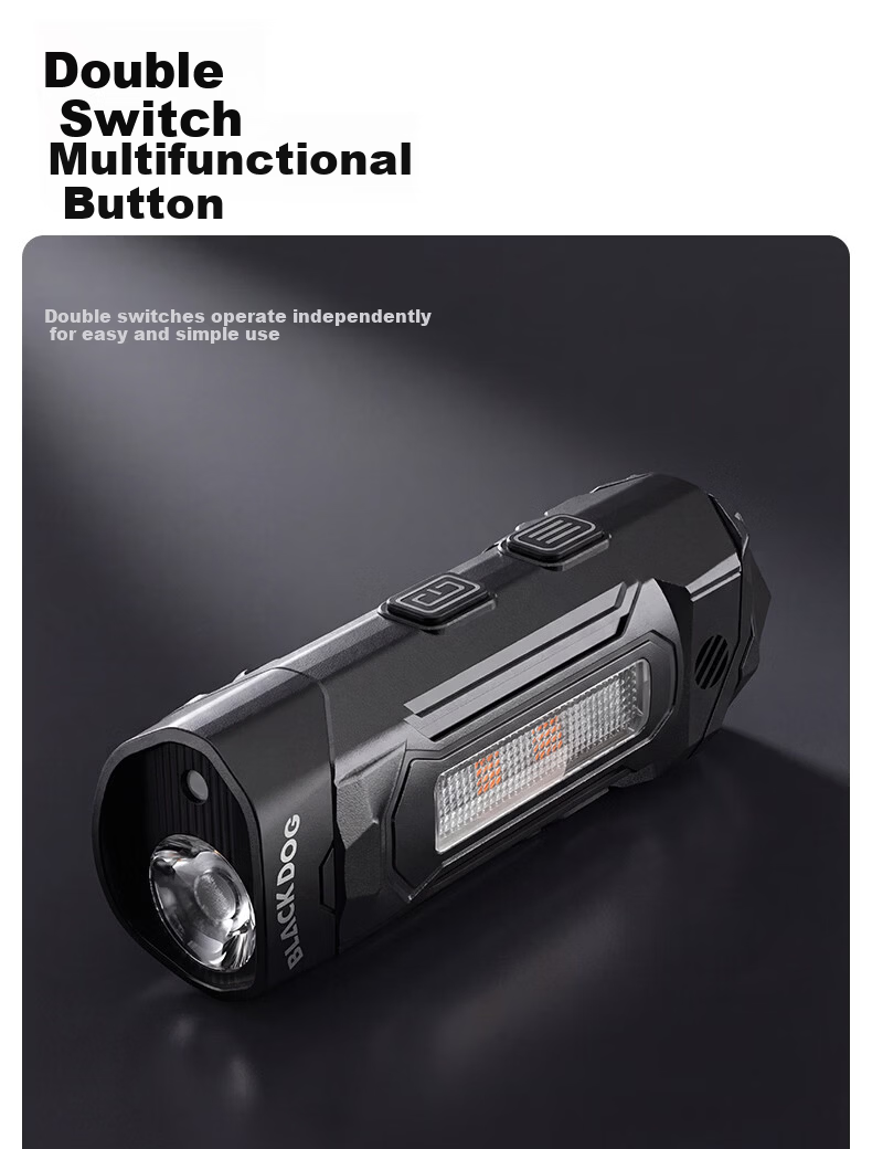 Black Dog Tactical Rechargeable Flashlight Lightweight Magnetic Clip Multi-Function Lighting 19