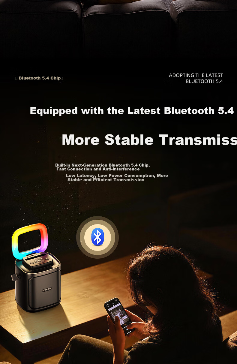 SANSUI Portable Microphone KTV Speaker All-in-One Wireless Bluetooth Outdoor Karaoke Amplifier Home KTV V63 Single Microphone Version 7