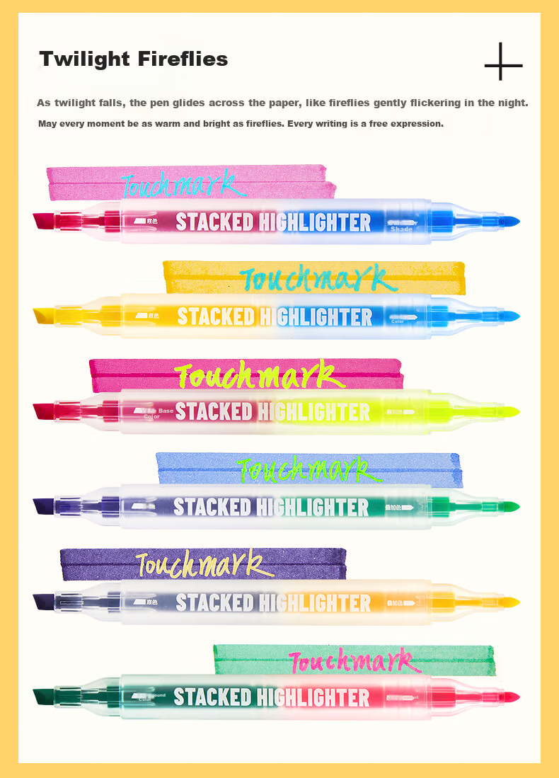Touch Mark Colorful Highlighter Gel Pen, 18 Colors, Luminous Sand Fluorescent Pen, Elementary School Student Planner Handwritten Report Pen, Specialized Marker Pen for Notes, Children's Day Birthday Gift for Boys And Girls 7