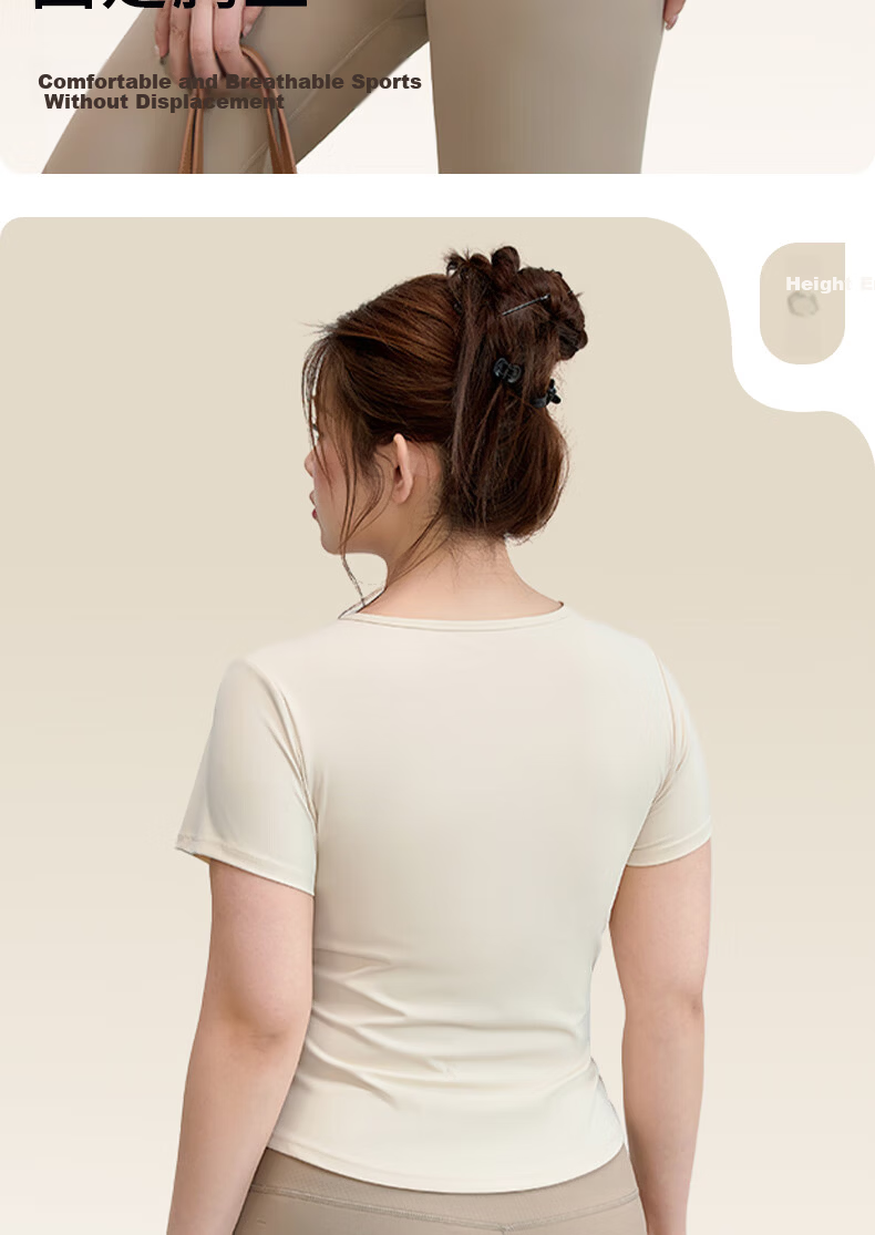 XUEXIMAN Plus Size Women's Yoga Short Sleeve Quick-Dry Sports T-Shirt Slim Running Top Pilates Training Fitness Wear 9