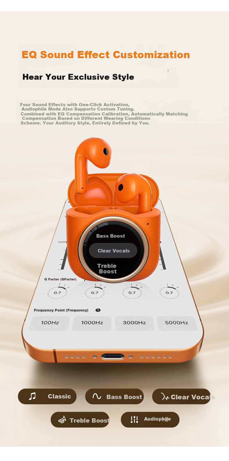 EDIFIER Lolli5 ANC True Wireless Noise Cancelling Bluetooth Earphones Large Round Screen Earbuds Translation Earphones Compatible with Apple Huawei Xiaomi Phones Sunset Orange (High Qingchen Edition) 14