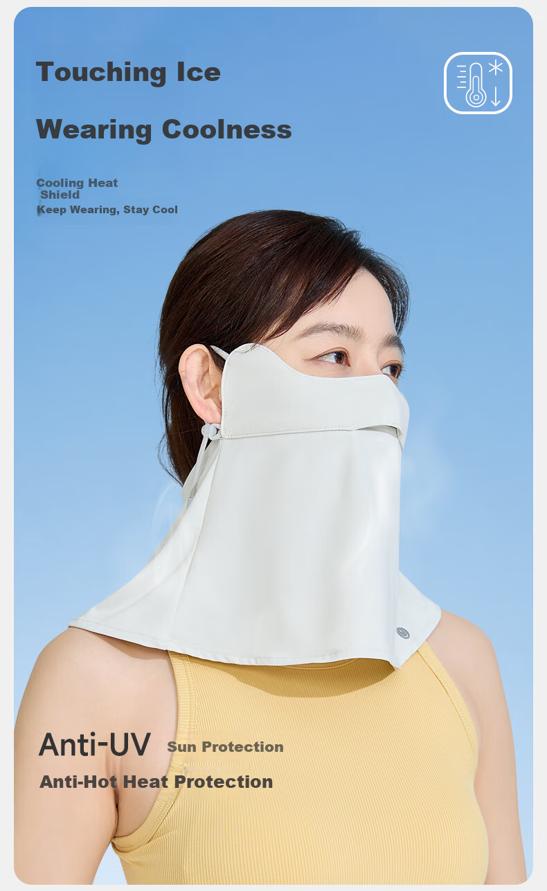 UV100 Taiwan Summer New UV Protection Face Mask Cycling Neck Guard Sunshade Sunscreen Mask 24503 Dark Night Black 3
