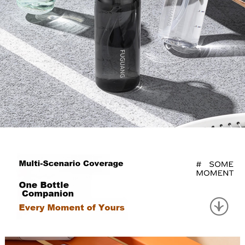 Fuguang Plastic Water Bottle Men's Tritan Spring Summer Student Sports Portable Handheld Outdoor Cup White 13