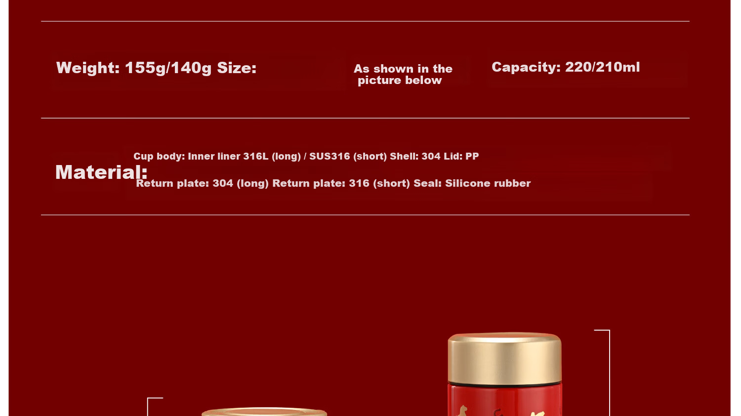 GiNT Mini 316 Stainless Steel Insulated Water Bottle Small Capacity Pocket Tea Cup Portable Travel Mug for Women 23