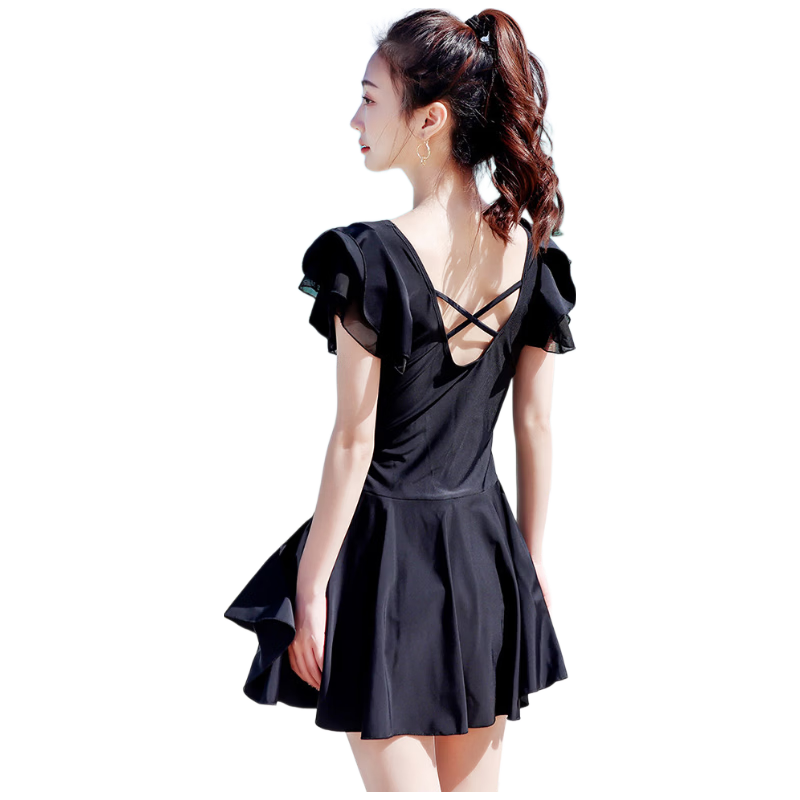 Barbie One-Piece Swimsuit for Women, Black Classic Skirted Fairy Style, Plus Size Swimwear for Girls And Curvy Women, Suitable for Beach Vacation And Hot Springs